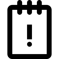 Clean line icon of a calendar with an exclamation mark. Used for warnings, alerts, deadlines, and event notices.
