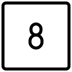 Number Eight Square Icon from Ultimate Light Set