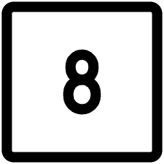 Number Eight Square Icon from Ultimate Regular Set