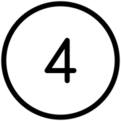 Number Four Circle Icon from Ultimate Light Set