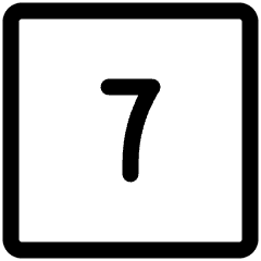 Number Seven Square Icon from Ultimate Regular Set