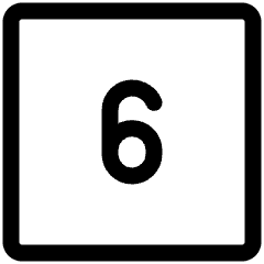 Number Six Square Icon from Ultimate Regular Set