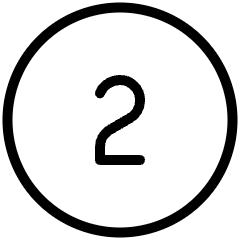 Number Two Circle Icon from Ultimate Light Set