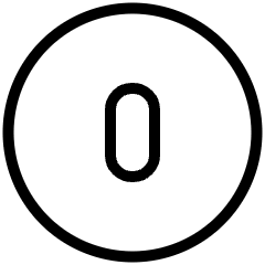Number Zero Circle Icon from Ultimate Light Set