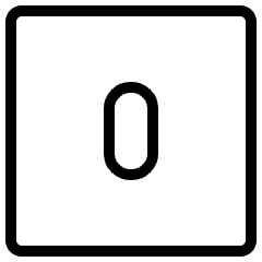 Number Zero Square Icon from Ultimate Light Set