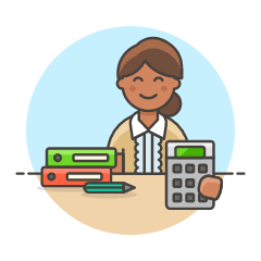 Accountant Sit 3 4 Illustration from UX Colors Set