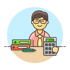Accountant Sit 3 5 Illustration from UX Colors Set