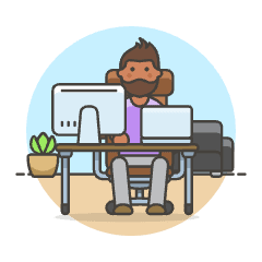 Employee Sit 1 1 Illustration from UX Colors Set