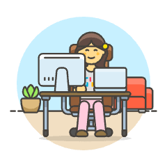 Employee Sit 1 4 Illustration from UX Colors Set