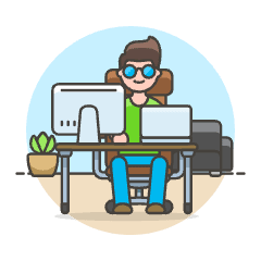 Employee Sit 1 5 Illustration from UX Colors Set