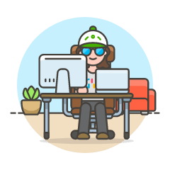Employee Sit 1 6 Illustration from UX Colors Set