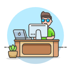 Employee Sit 2 1 Illustration from UX Colors Set