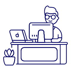 Employee Sit 2 1 Illustration from UX Line Set