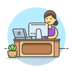Employee Sit 2 2 Illustration from UX Colors Set