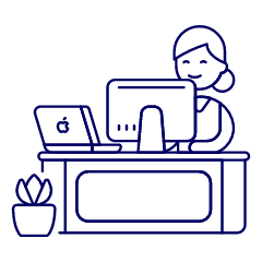 Employee Sit 2 2 Illustration from UX Line Set