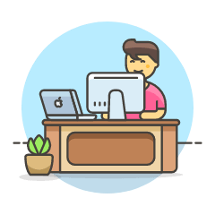 Employee Sit 2 4 Illustration from UX Colors Set