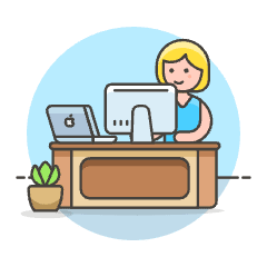 Employee Sit 2 5 Illustration from UX Colors Set