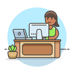 Employee Sit 2 6 Illustration from UX Colors Set