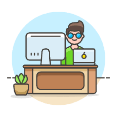 Employee Sit 3 1 Illustration from UX Colors Set