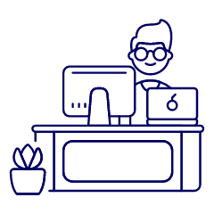 Employee Sit 3 1 Illustration from UX Line Set