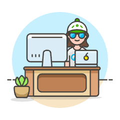 Employee Sit 3 2 Illustration from UX Colors Set
