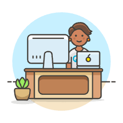 Employee Sit 3 5 Illustration from UX Colors Set