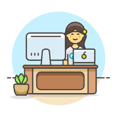 Employee Sit 3 6 Illustration from UX Colors Set