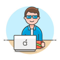 Employee Sit 4 1 Illustration from UX Colors Set