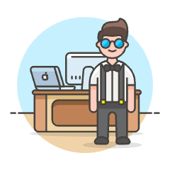 Employee Stand 1 1 Illustration from UX Colors Set