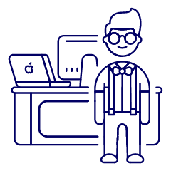 Employee Stand 1 1 Illustration from UX Line Set