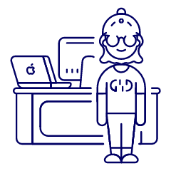 Employee Stand 1 2 Illustration from UX Line Set