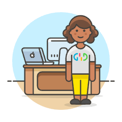 Employee Stand 1 5 Illustration from UX Colors Set