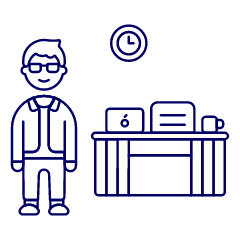 Employee Stand 2 1 Illustration from UX Line Set