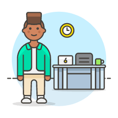 Employee Stand 2 2 Illustration from UX Colors Set