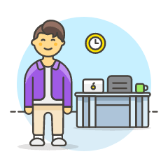 Employee Stand 2 3 Illustration from UX Colors Set
