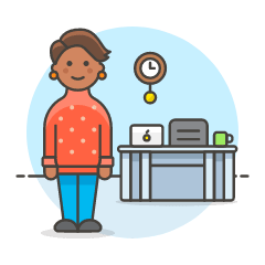 Employee Stand 2 6 Illustration from UX Colors Set