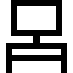 Workspace Desk Icon from Sharp Line Set