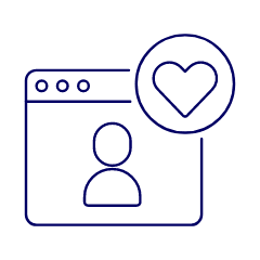 Dating Website Window Illustration from UX Line Set