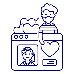Online Dating Like 1 2 Illustration from UX Line Set