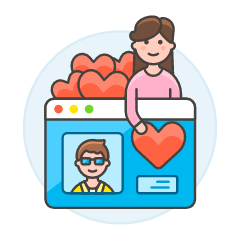 Online Dating Like 1 4 Illustration from UX Colors Set