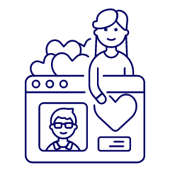 Online Dating Like 1 4 Illustration from UX Line Set
