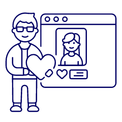 Online Dating Like 2 1 Illustration from UX Line Set