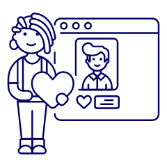 Online Dating Like 2 4 Illustration from UX Line Set