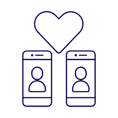 Online Dating Match Illustration from UX Line Set