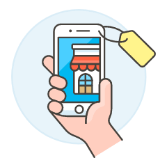 Phone App Shop 2 1 Illustration from UX Colors Set