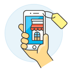 Phone App Shop 2 2 Illustration from UX Colors Set