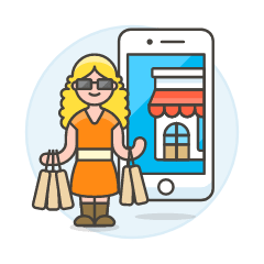 Phone App Shop 3 1 Illustration from UX Colors Set