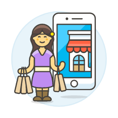 Phone App Shop 3 3 Illustration from UX Colors Set