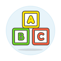 Learning Toy Alphabet Illustration from UX Colors Set