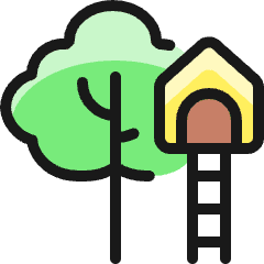 Family Outdoors Tree House Icon from Ultimate Colors Set